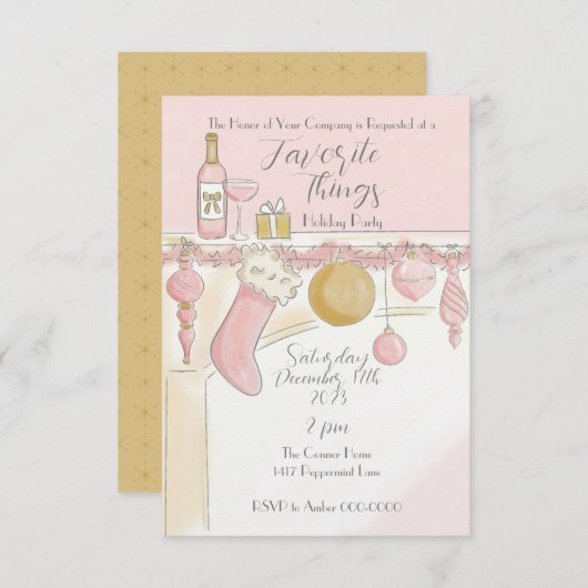 Élégant Favorite Thé Invitation (Devant / Derrière)