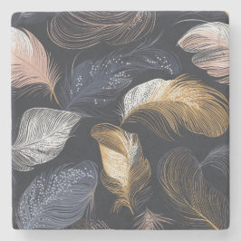 Elegant Feather Bohemian Stone Onderzetter