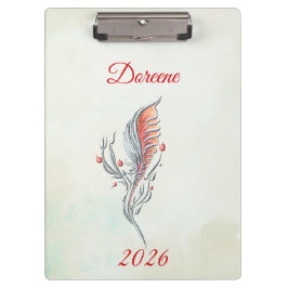 Elegant Feather Floral Watercolour  clipboard  Klembord