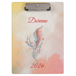 Elegant Feather Floral Watercolour  clipboard  Klembord