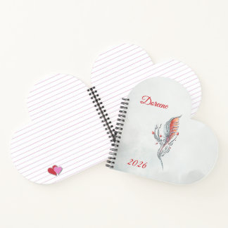 Elegant Feather Floral Watercolour notebook Notitieboek