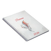 Elegant Feather Floral Watercolour  notebook  Notitieboek (Rechterzijde)