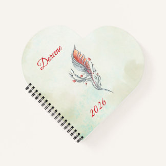 Elegant Feather Floral Watercolour notebook Notitieboek