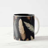 Elegant Feather Pattern Mug – Nature’s Grace (Devant droit)