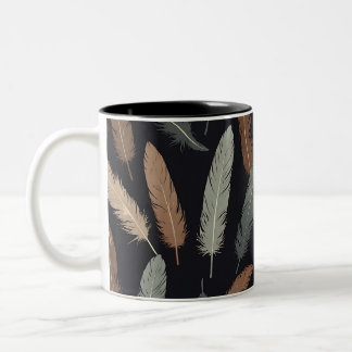 Elegant Feather Pattern Mug – Nature’s Grace
