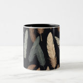 Elegant Feather Pattern Mug – Nature’s Grace (Centre)