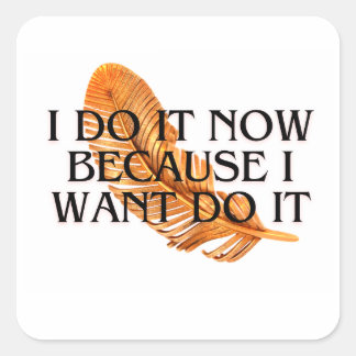 Elegant Feather Quote Invitation Kaart – Modern Mi Vierkante Sticker