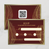 Elegant Feather RSVP Card For Luxury Event (Devant / Derrière)