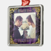 Elegant Feathers Gold Border Keepomwille Metalen Ornament (Links)