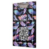 Elegant Feathers Logo QR code Promotie Business Klembord (Links)