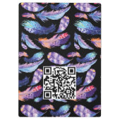 Elegant Feathers Logo QR code Promotie Business Klembord (Achterkant)
