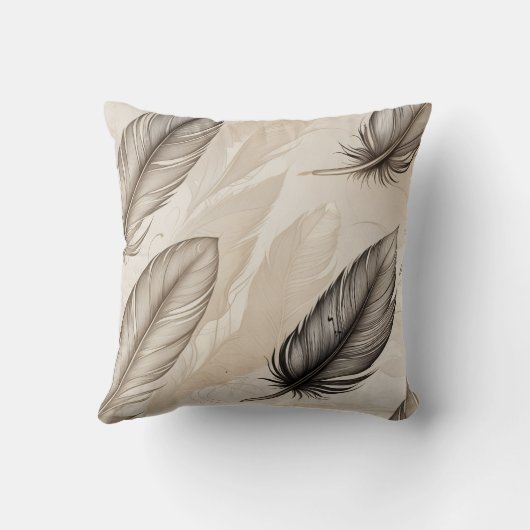 Elegant Feathers Pillow Kussen (Achterkant)
