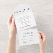 Elegant feest met ons huwelijk all in one uitnodiging (Afscheurbaar)