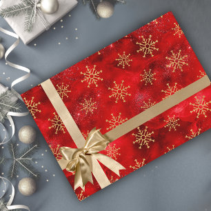 Elegant feestdagen voor gouden kerstsneeuwvlokken cadeaupapier
