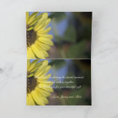 Elegant, felle zonnebloem met zonnebloem bedankkaart (Binnen)