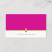Elegant Feminine Hot Pink Gold Stippen Visitekaartje (Voorkant)