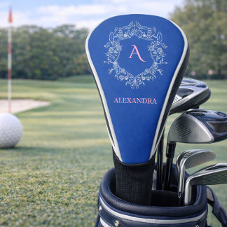 Elegant Feminine Preppy Classic Crest Monogram Golfheadcover