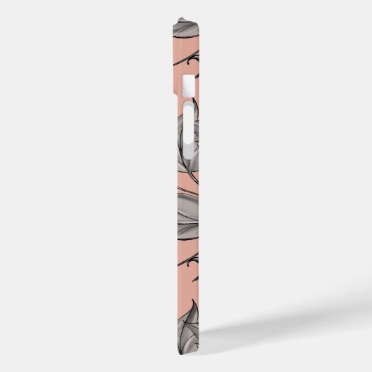 Elegant Feminine  roze en grijze bloem Case-Mate iPhone Case (Achterkant / Links)