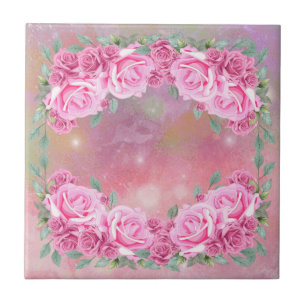 Elegant feminine roze roze rozenregeling tegeltje