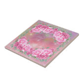 Elegant feminine roze roze rozenregeling tegeltje (Zijkant)