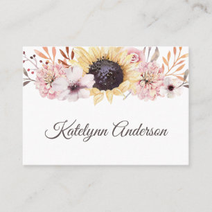 Elegant Feminine Sunflower Floral Visitekaartje