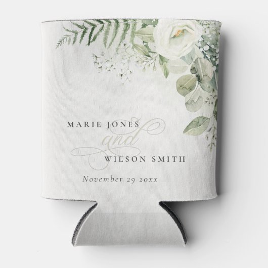 Elegant Fern Eucalyptus Greenery Blikjeskoeler (Voorkant)