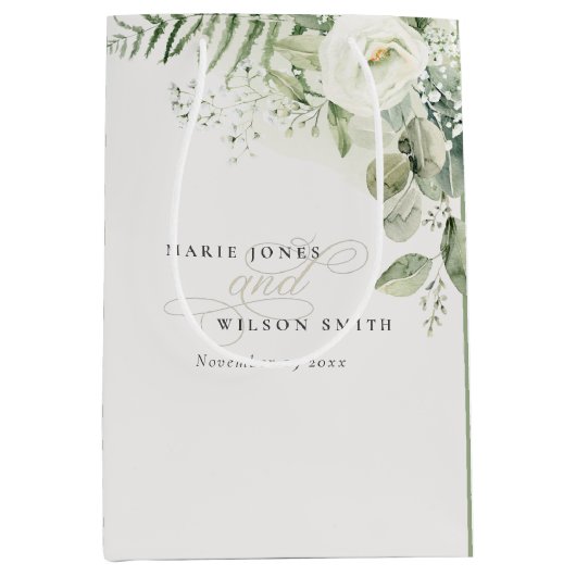 Elegant Fern Eucalyptus Greenery Medium Cadeauzakje (Voorkant)