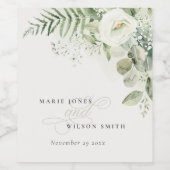 Elegant Fern Eucalyptus Greenery Wijn Etiket (Enkel label)