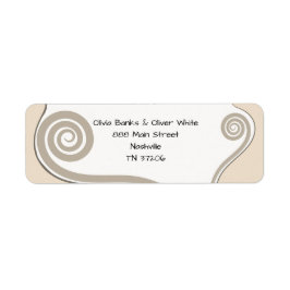 Elegant Fern Leaf Curl Swirl Wedding Address Etiket