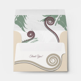 Elegant Fern Leaf Koru Swirl Curl RSVP Envelop