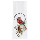 Elegant Festive Beauful Kerstkardinaal Wijn Cadeautas (Voorkant)