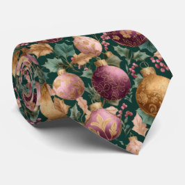 Elegant Festive Christmas Baubles Pattern  Stropdas