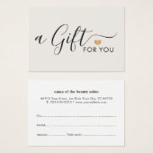 Elegant Festive Faux Gold Heart Warm White Visitekaartje (Voorkant /achterkant)