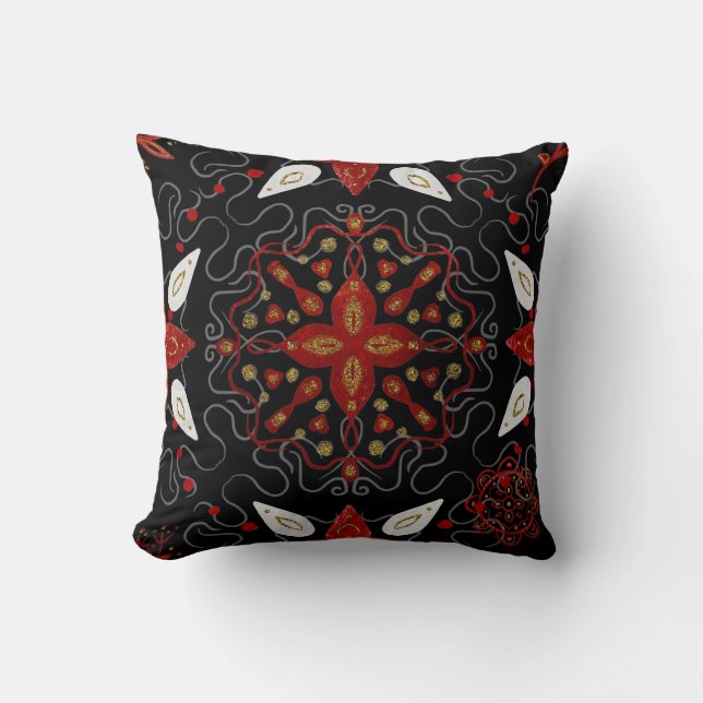 Elegant, festive feel symmetrical floral pattern kussen (Voorkant)