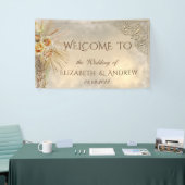 Elegant Festive Gold Boho Flowers Wedding Spandoek (Beurs)