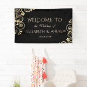 Elegant Festive Gold Flowers Wedding Banner (Insitu)