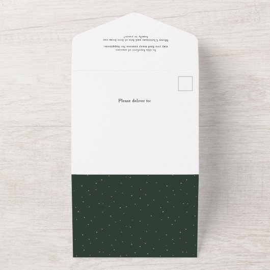 Elegant Festive Gold Merry-kerstscript Foto All In One Uitnodiging (Buitenkant)