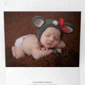 Elegant Festive Gold Merry-kerstscript Foto Drieluik Wenskaart (Binnenzijde eerst)