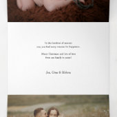 Elegant Festive Gold Merry-kerstscript Foto Drieluik Wenskaart (Binnenkant midden)