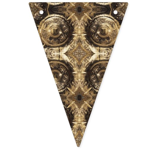 Elegant Festive Golden Decorative Gold Pattern Vlaggetjes (Derde vlag)