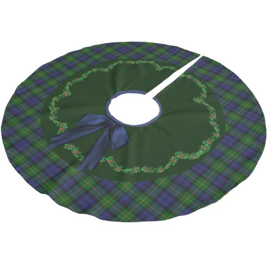 Elegant Festive Gordon Tartan Pset Tree Skirt Kerstboom Rok (Gekanteld)