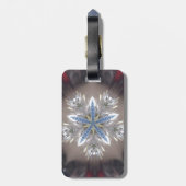 Elegant Festive-kerstster: Shiny Blue White Bagagelabel (Achterkant verticaal)