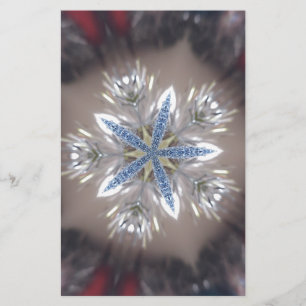 Elegant Festive-kerstster: Shiny Blue White Briefpapier