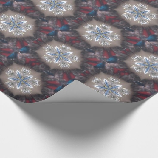Elegant Festive-kerstster: Shiny Blue White Cadeaupapier (Hoek)