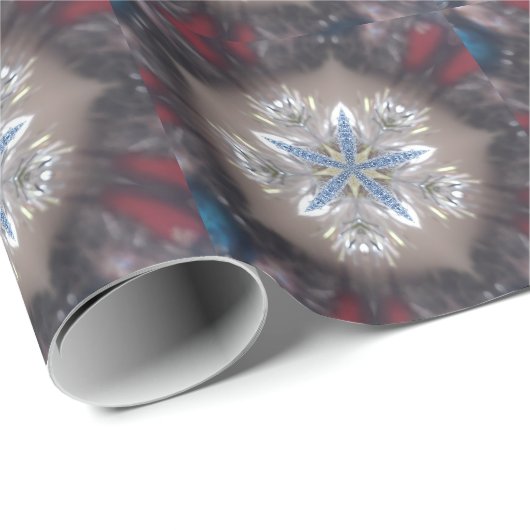 Elegant Festive-kerstster: Shiny Blue White Cadeaupapier (Rol Hoek)
