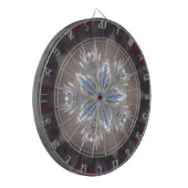 Elegant Festive-kerstster: Shiny Blue White Dartbord (Voorkant Links)