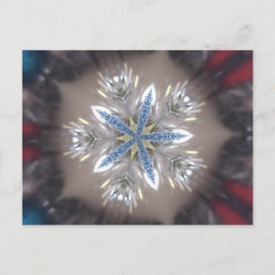 Elegant Festive-kerstster: Shiny Blue White Feestdagenkaart