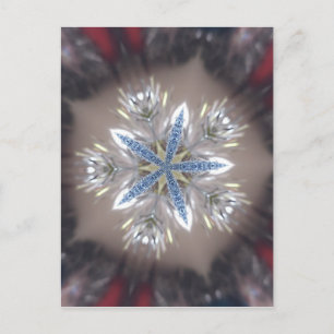 Elegant Festive-kerstster: Shiny Blue White Feestdagenkaart