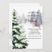 Elegant festive kersttree Uitnodiging (Voorkant / Achterkant)