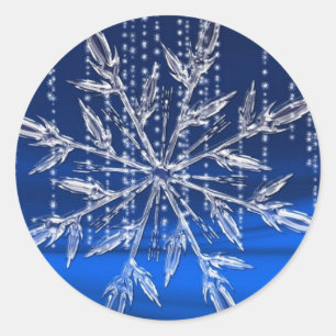Elegant Festive Rustic Snowflake met kerst Ronde Sticker